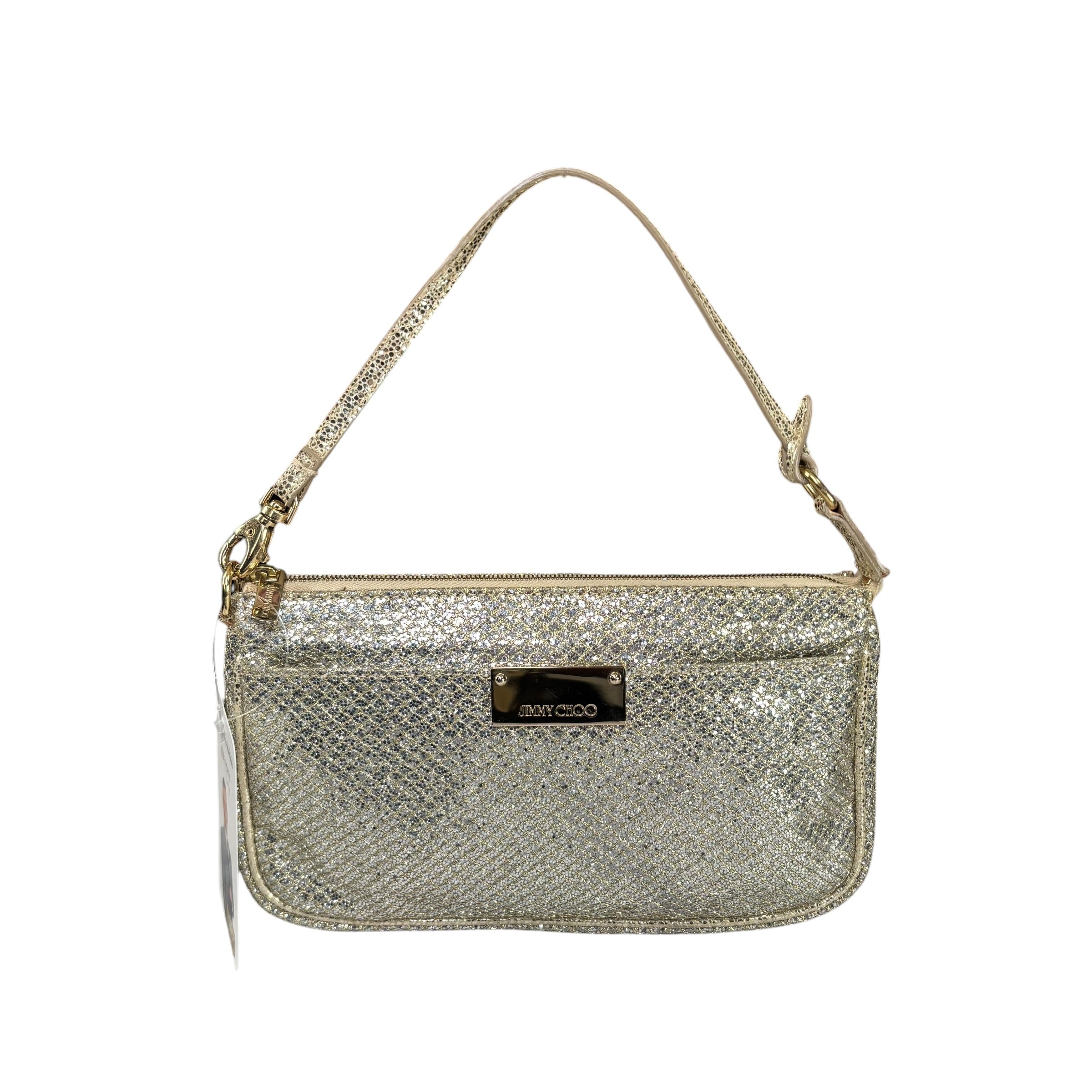 JIMMY CHOO グリッター ショルダーバッグ Jimmy Choo Glitter GHW Pouchette Shoulder Purse – Elliott's Luxury