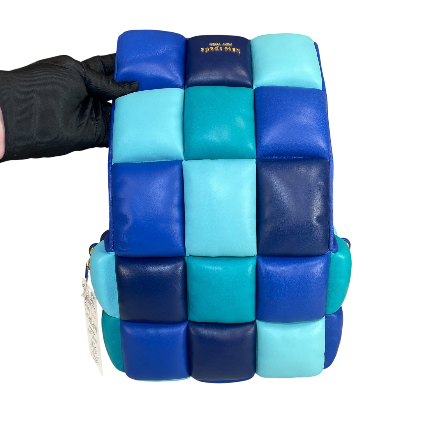 Kate Spade Boxxy 3D Puffer Leather Bag Blue Multi Color 2-Way Purse