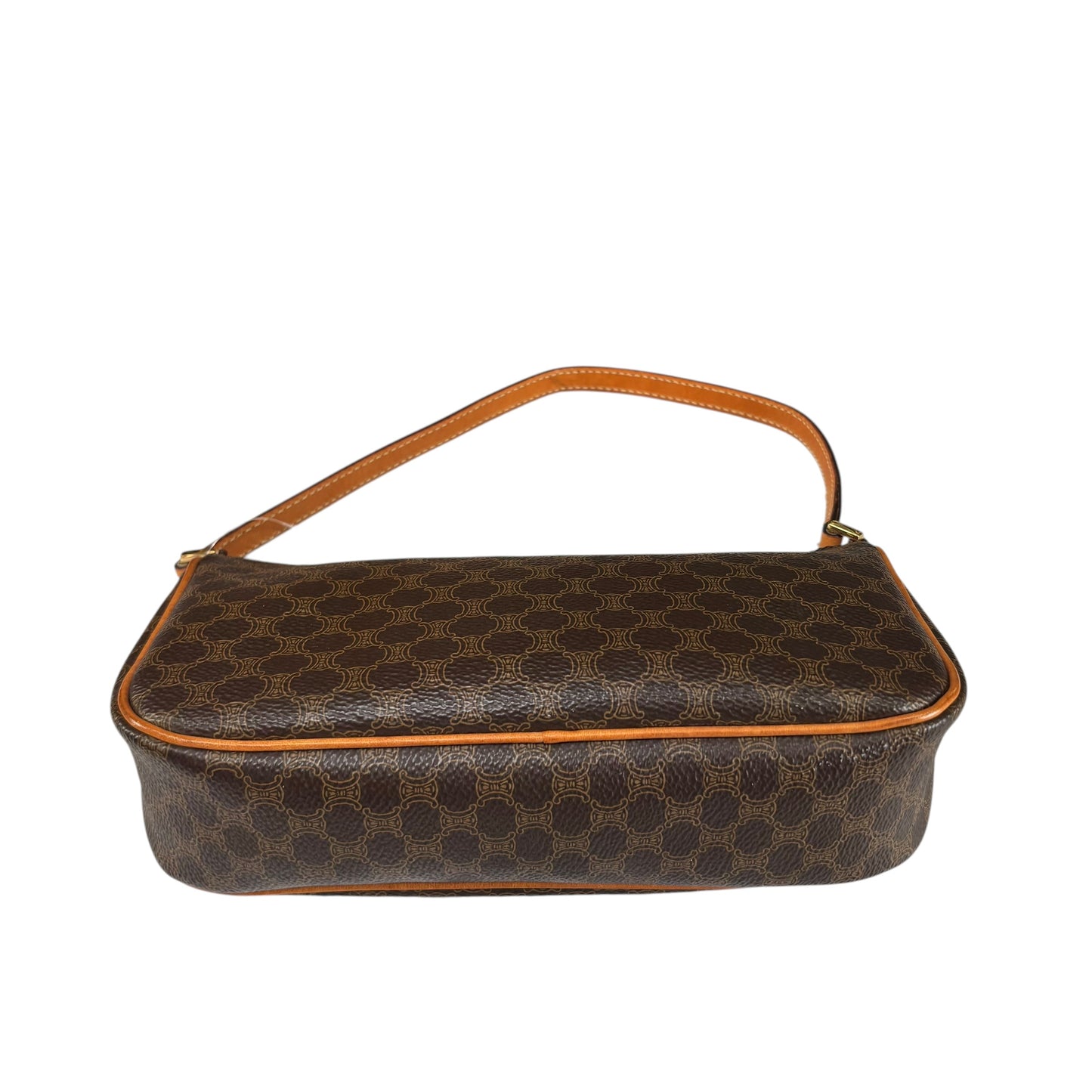 Celine Macadam Mono Baguette Canvas Leather Shoulder Purse