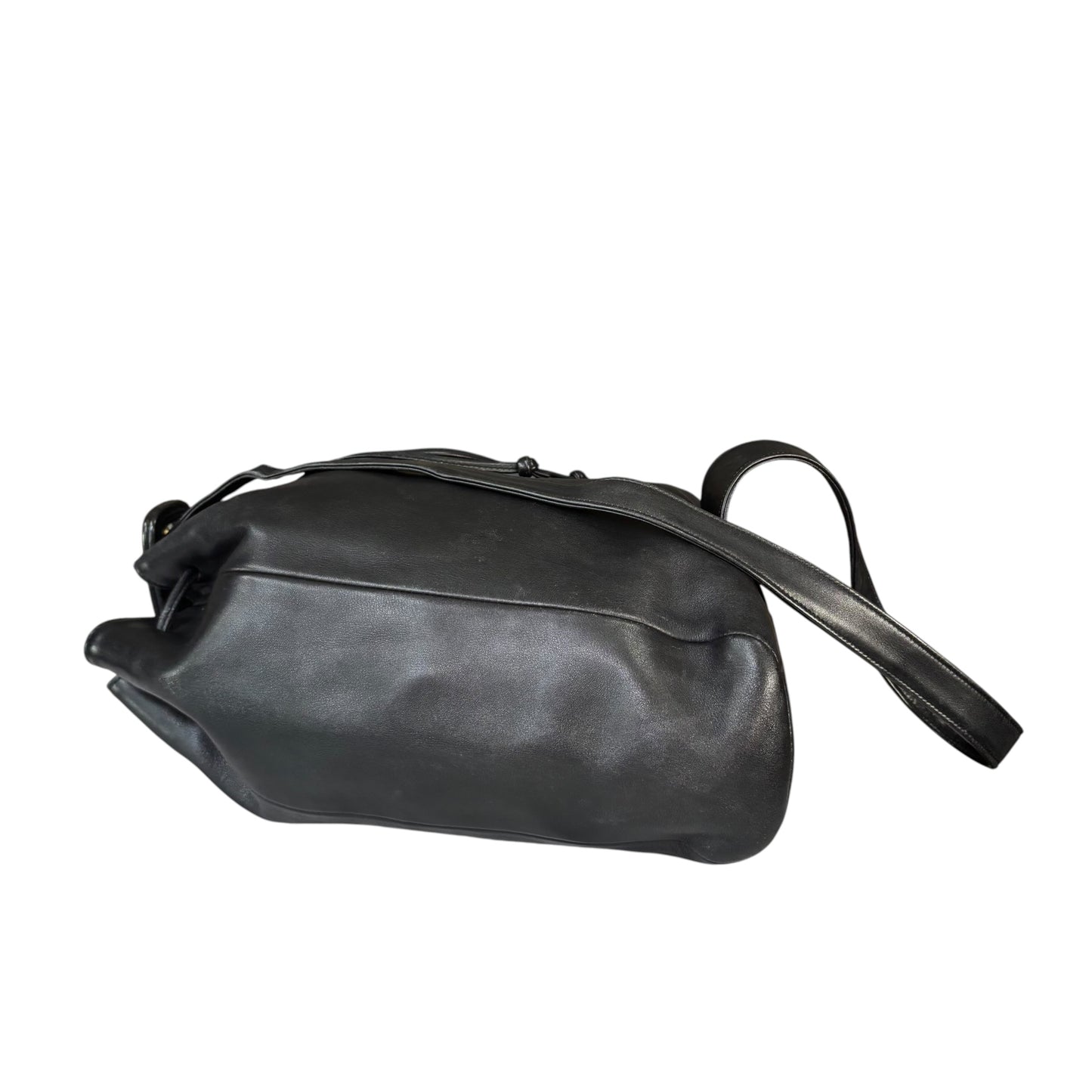 Coach Sonoma Black Leather  Slingpack Drawstring Shoulder Bucket Tote