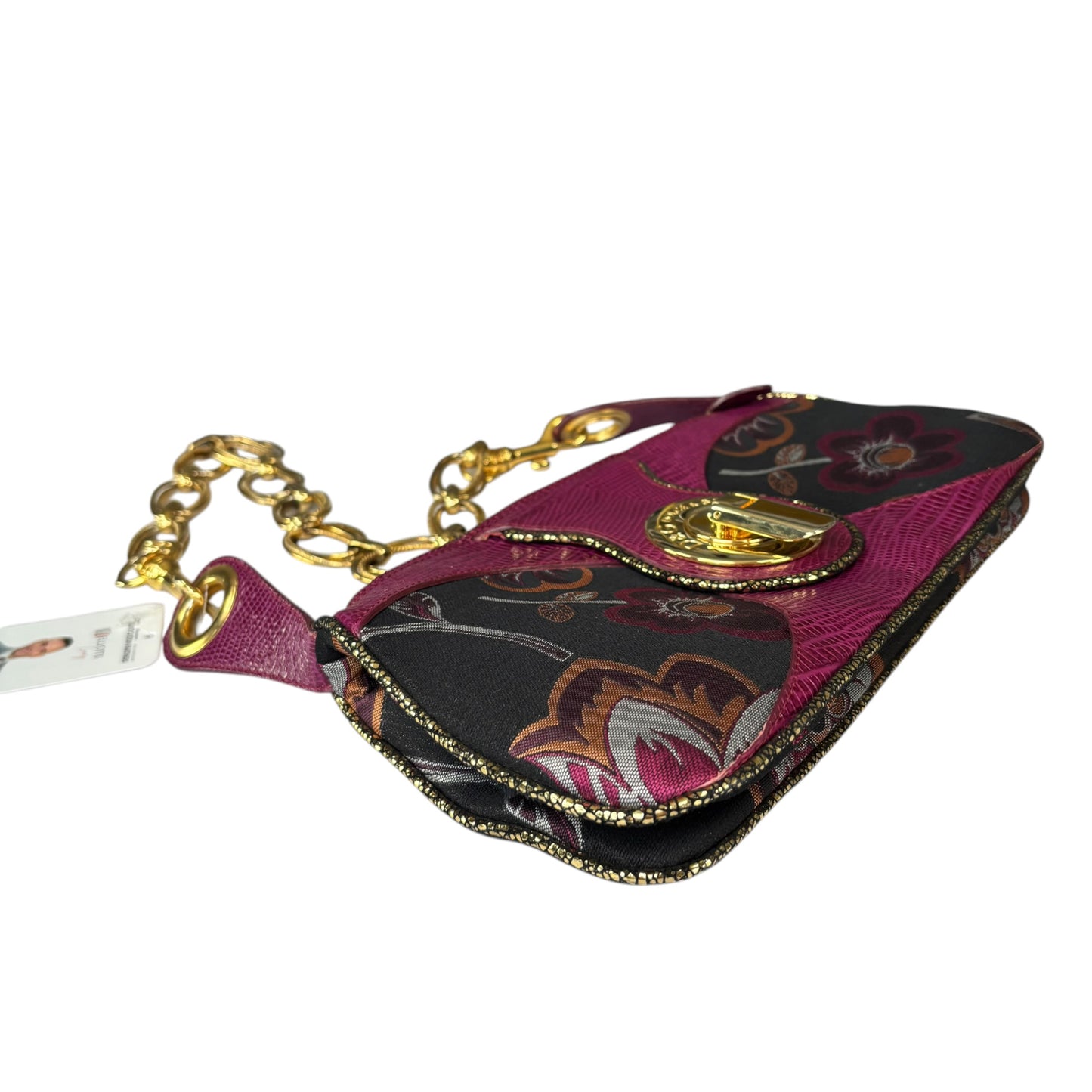 D & G Dolce & Gabbana Y2K Purple Floral Shoulder Chain Purse