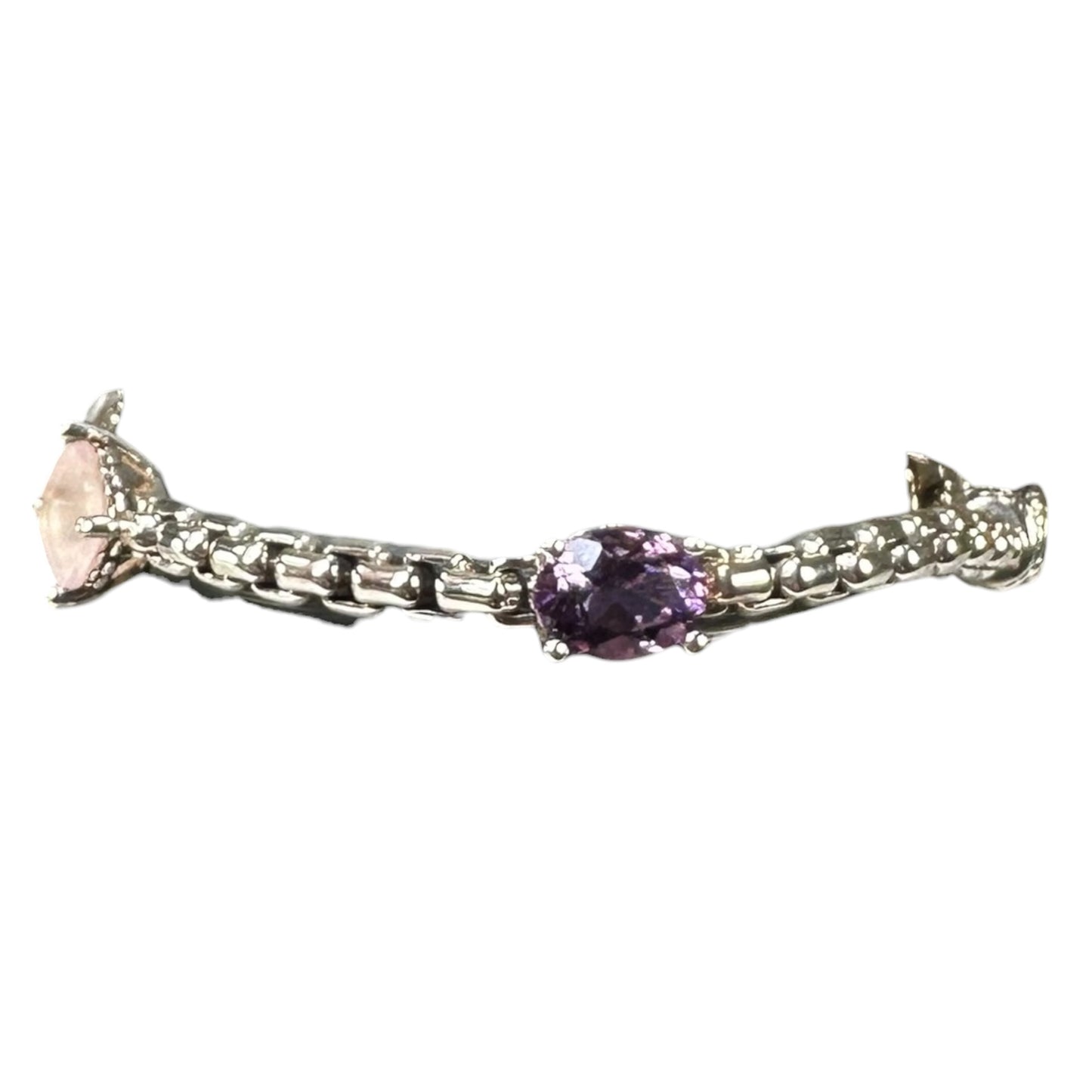 JAI by John Hardy Sterling Silver Multi-Gemstone Box Chain Bracelet 7”
