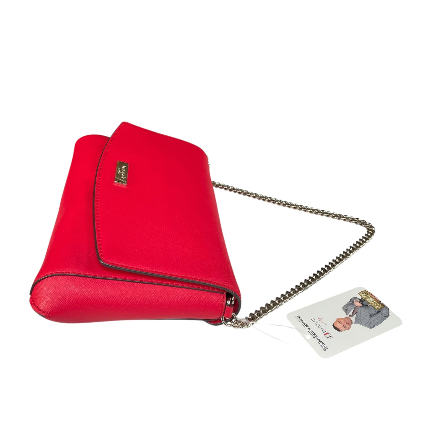 Kate Spade Laurel Red / Black Saffiano Leather Chain GHW 2-Way Flap Purse