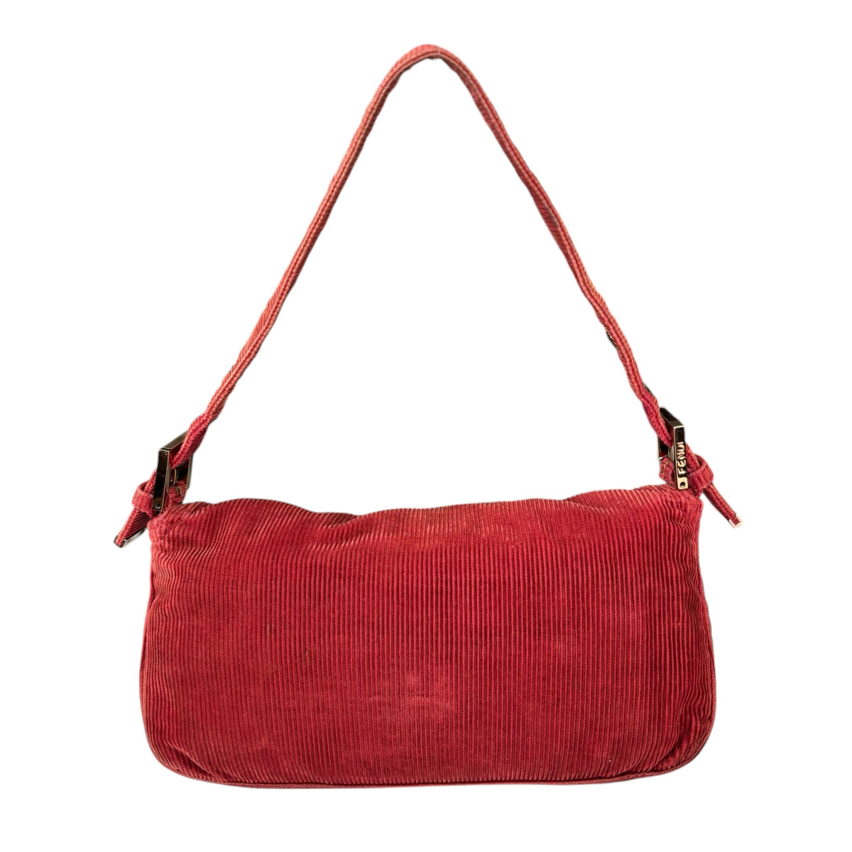 Fendi Y2K Baguette Corduroy Burgundy Rose Classic Shoulder Purse