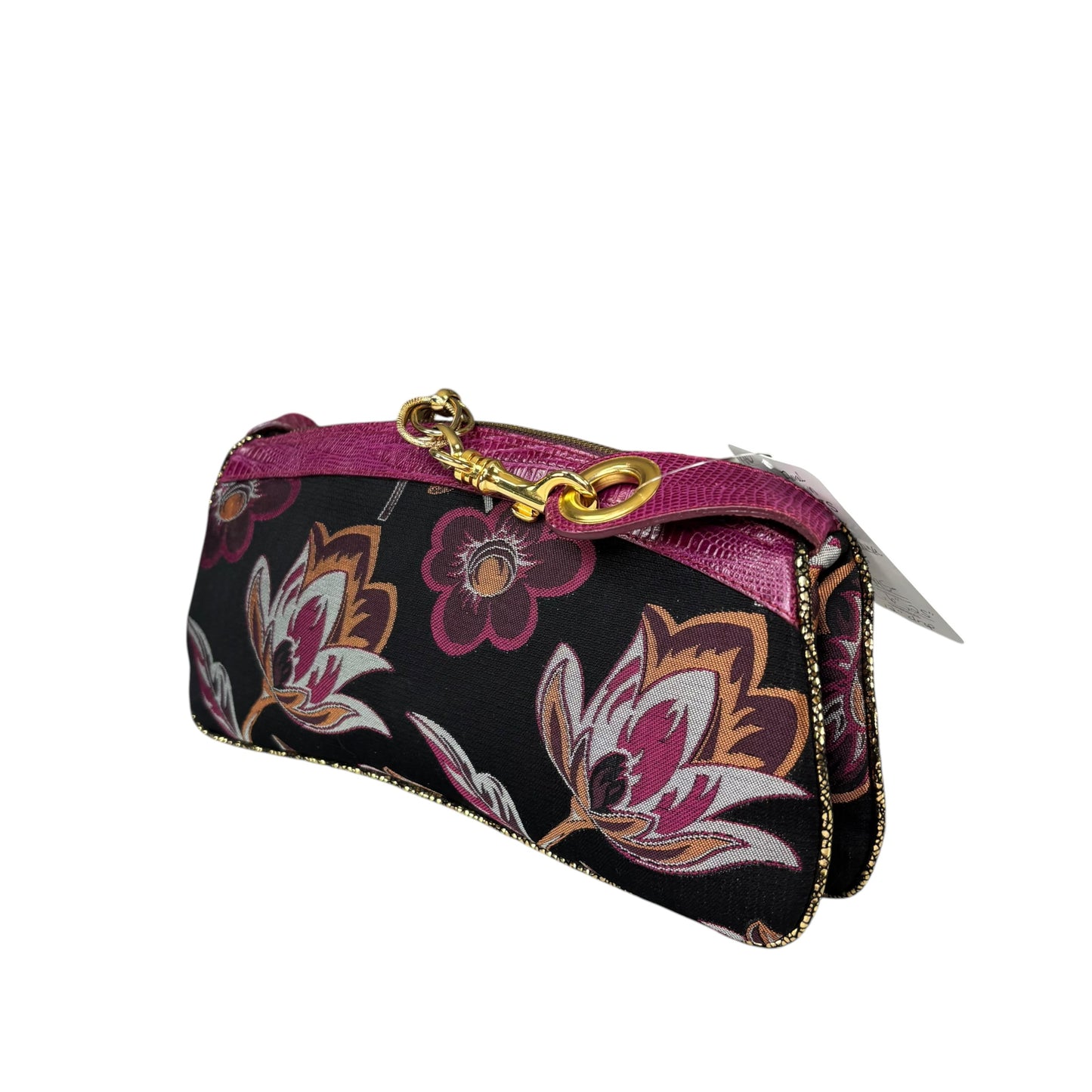 D & G Dolce & Gabbana Y2K Purple Floral Shoulder Chain Purse