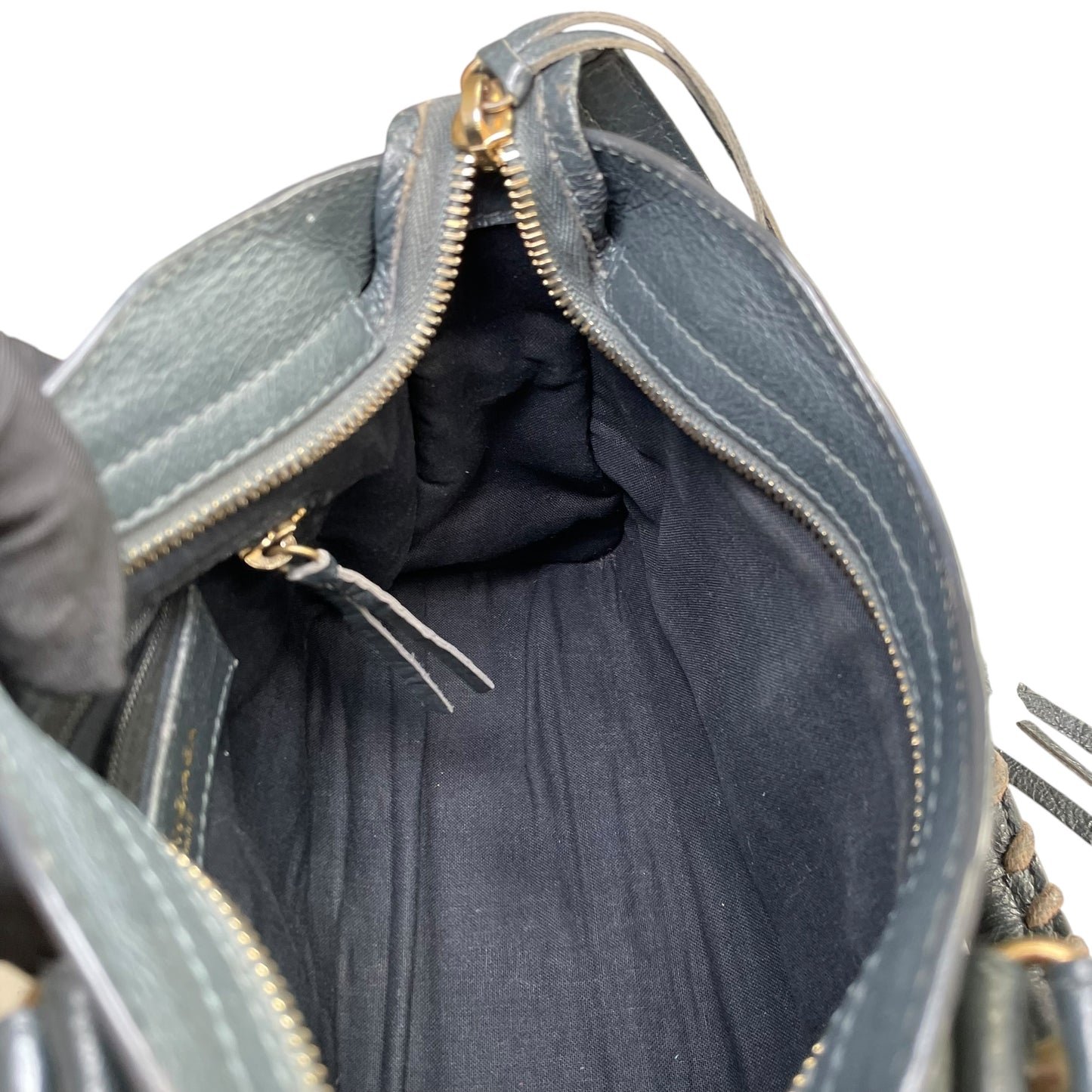 Balenciaga Motorcross Mini City Leather Perforated Anthracite Grey Bag