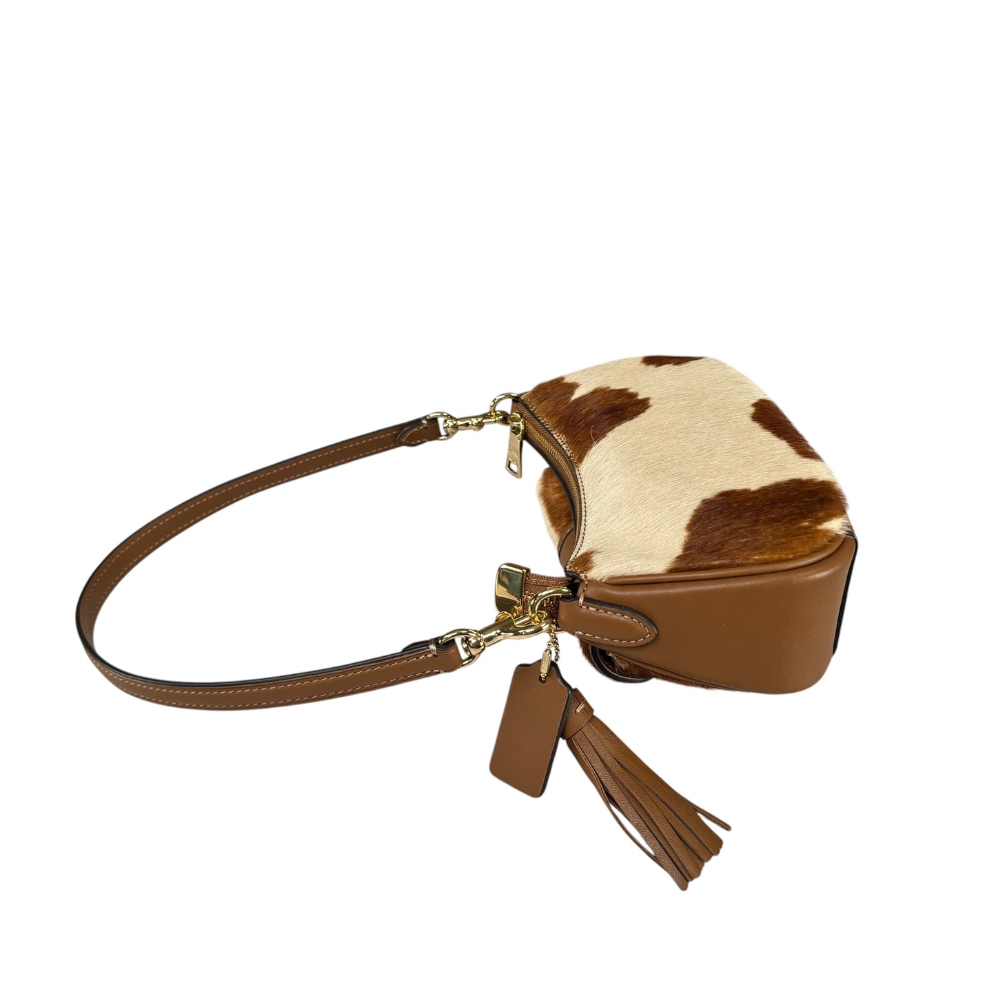 Coach Ashton Mini Brown GHW Hair Calf 2-Way Shoulder Purse