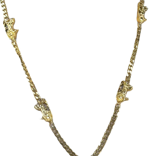 Celine 24K Plated Horse Carriage Necklace 16”