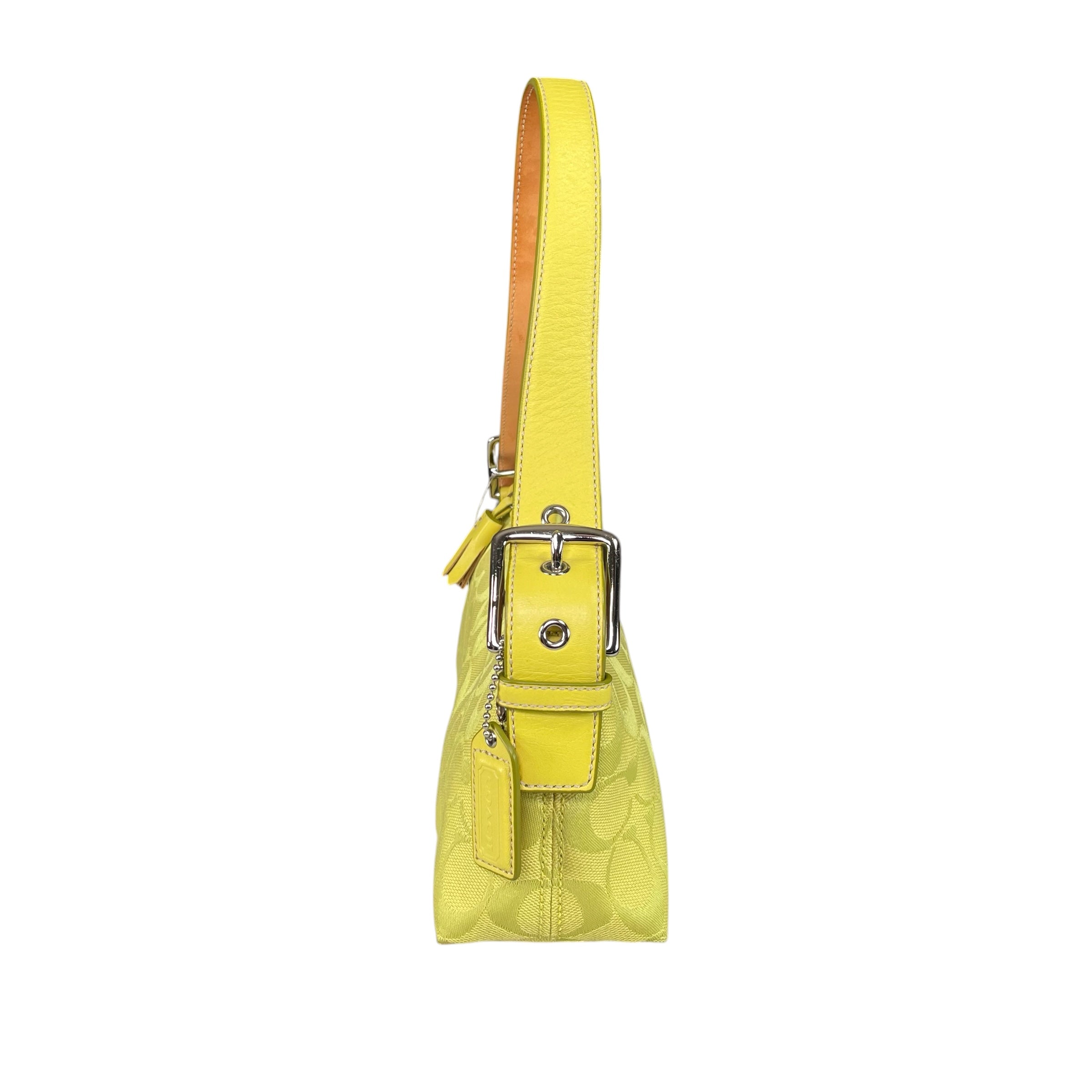 バッグ COACH Shoulder Bag Signature Lime Yellow Coach Demi Y2K Signature C Lime Shoulder Purse – Elliott's Luxury