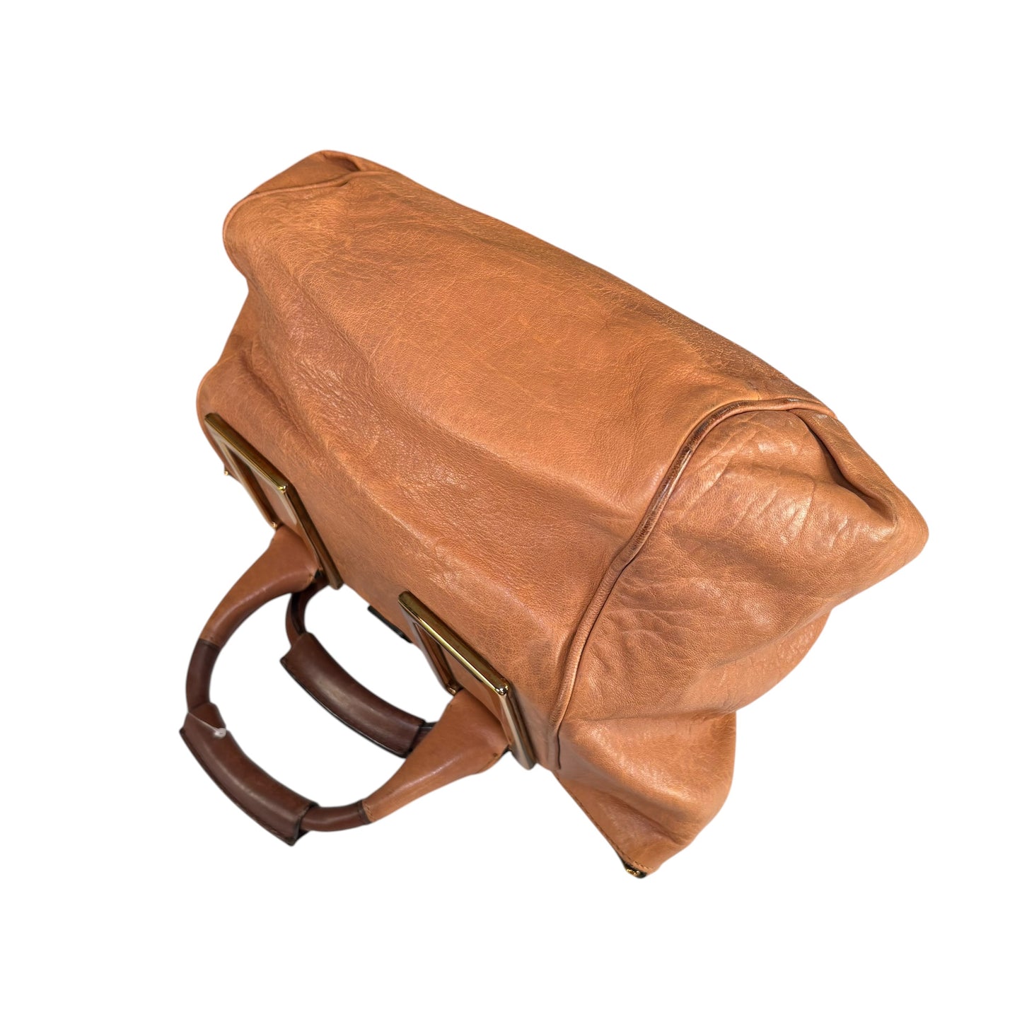 Chloe Ethel Medium Cognac Brown Leather Satchel