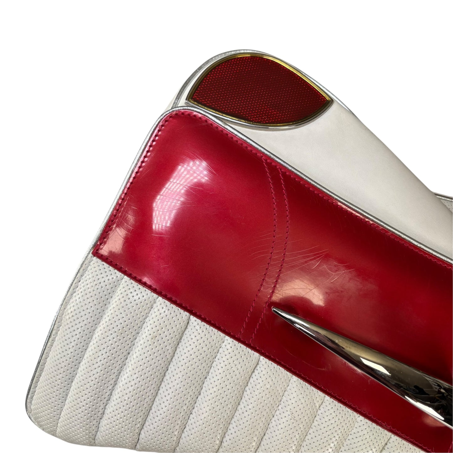 Christian Dior Cadillac Y2K Red Patent White Leather 2-Way Purse
