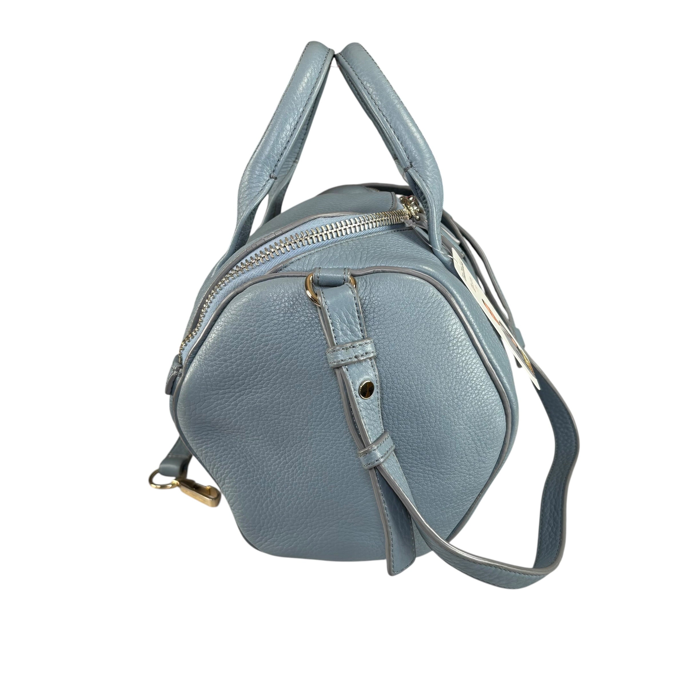 Alexander Wang Rocky Light Blue Gold HW Leather Boston 2-Way