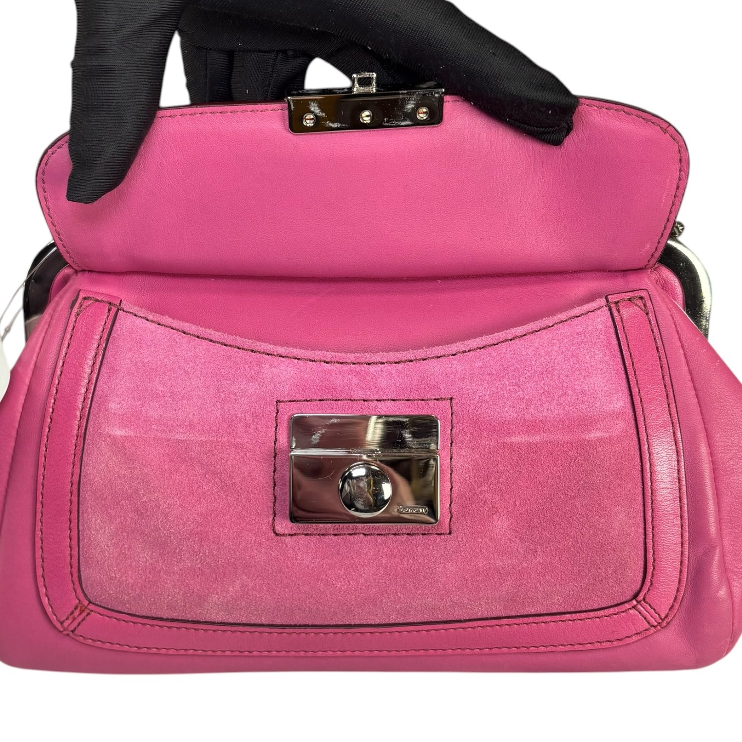 Coach Parker Kiss-Lock Y2K SHW Suede / Leather Purse
