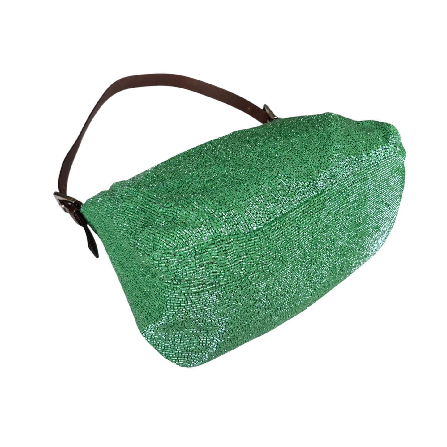 Fendi Y2K Mama Baguette Large Mint Beaded Shoulder Purse
