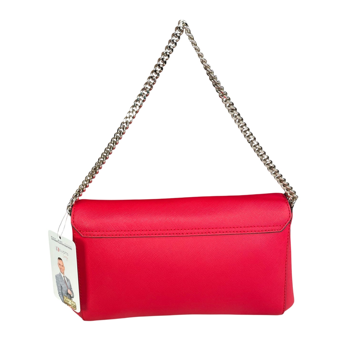 Kate Spade Laurel Red / Black Saffiano Leather Chain GHW 2-Way Flap Purse