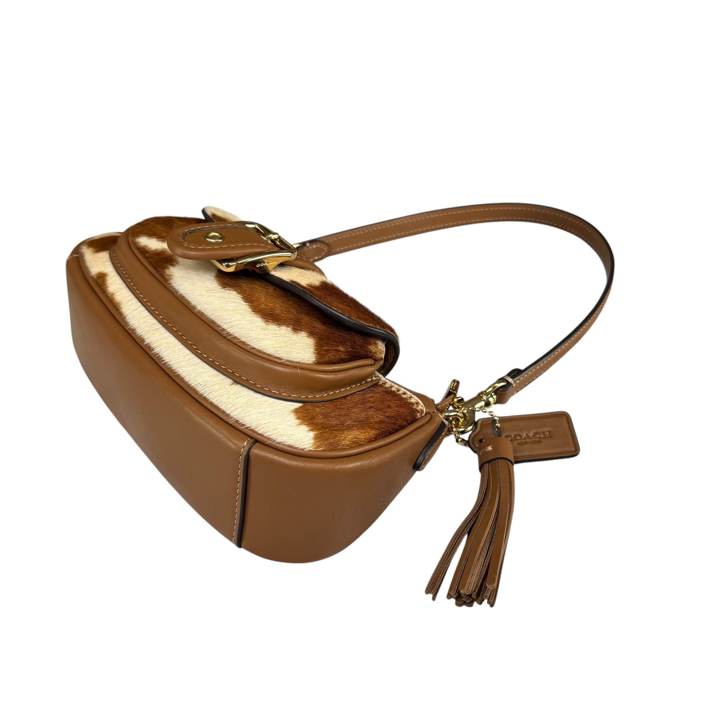 Coach Ashton Mini Brown GHW Hair Calf 2-Way Shoulder Purse