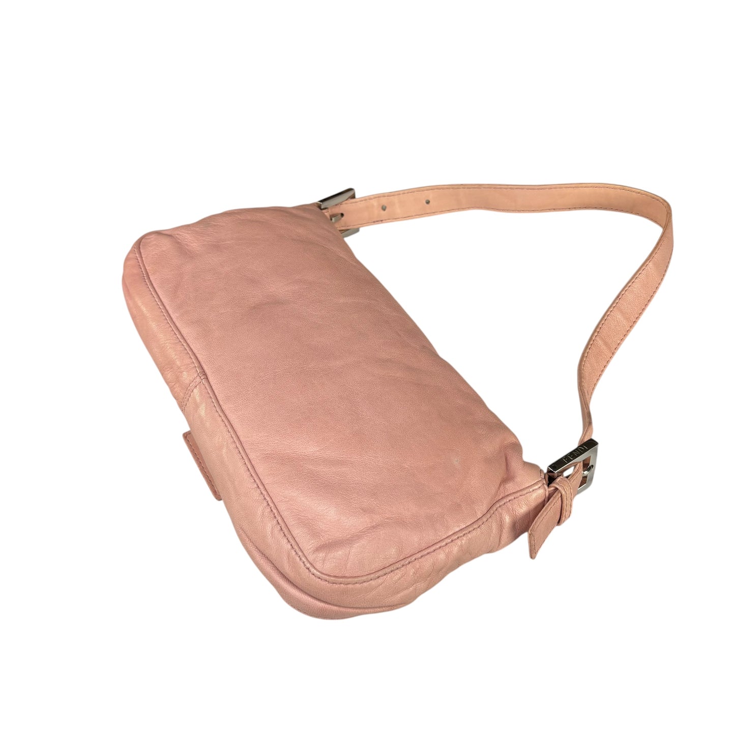 Fendi Y2K Baguette Classic Pink Lambskin SHW Yellow Shoulder Purse