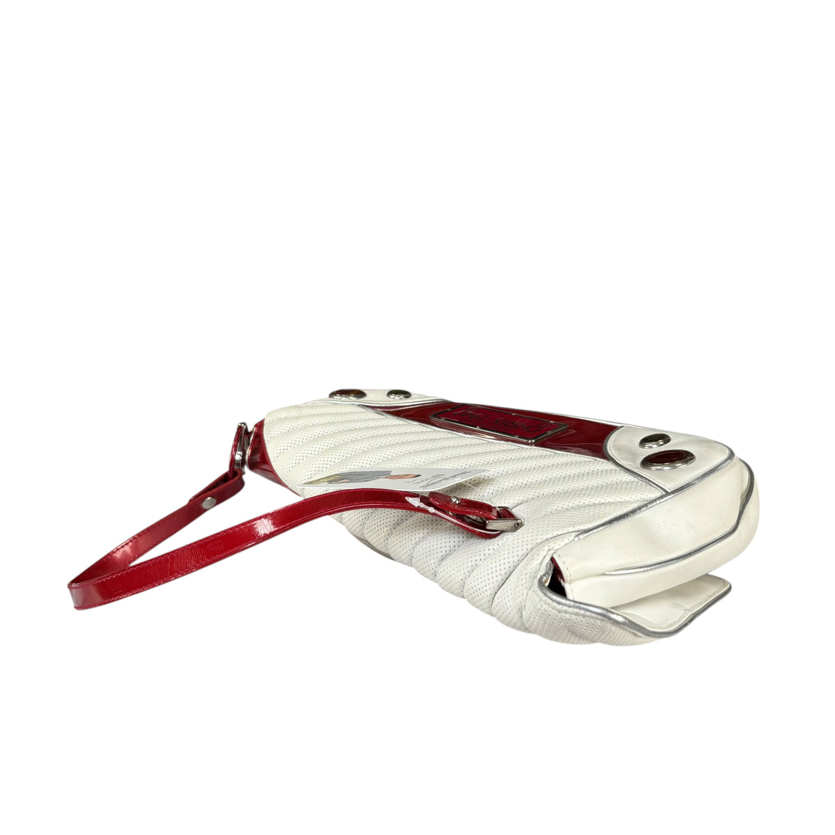 Christian Dior Cadillac Y2K Red Patent White Leather 2-Way Purse