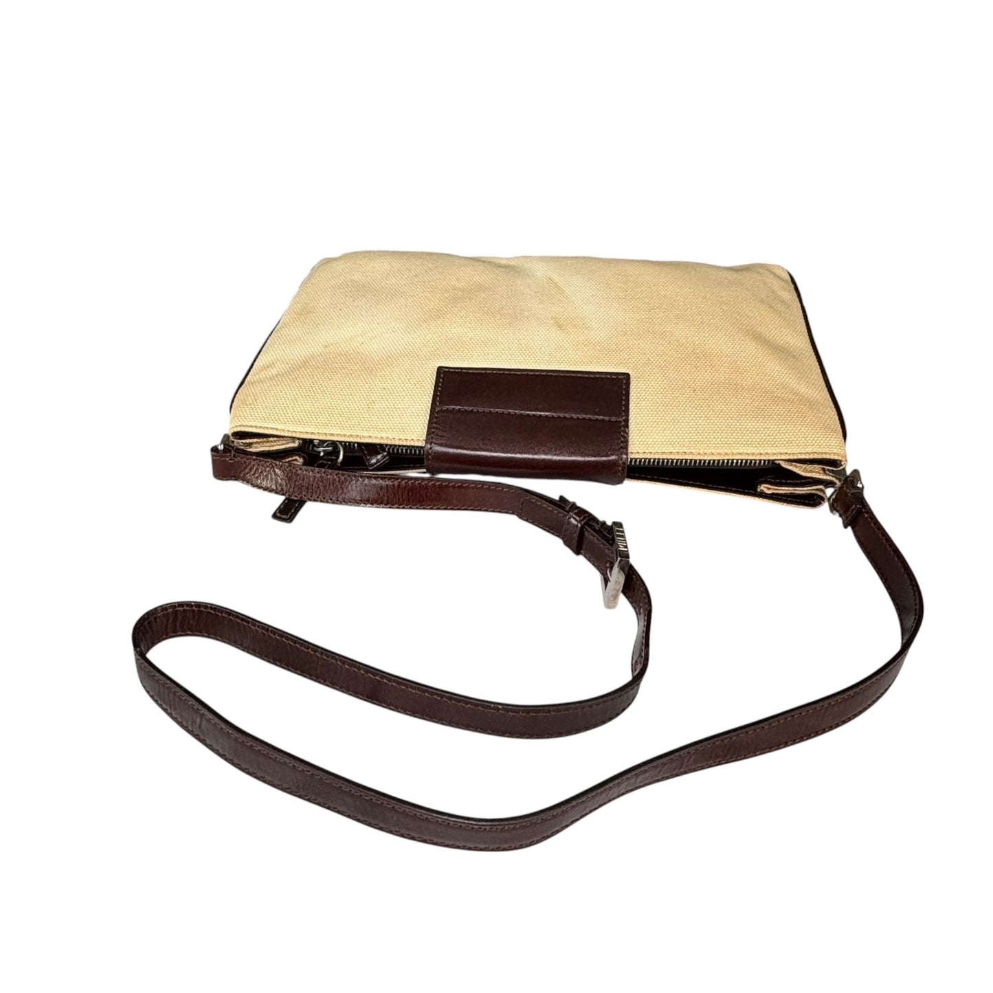 Fendi Y2K XL Baguette Eru Canvas Two-Tone Slim Leather Purse
