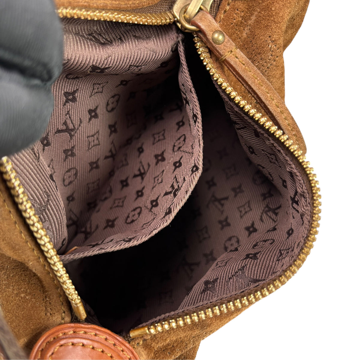 Louis Vuitton Y2K Onata Brown Suede Mahina PM Mini Leather Hobo Purse