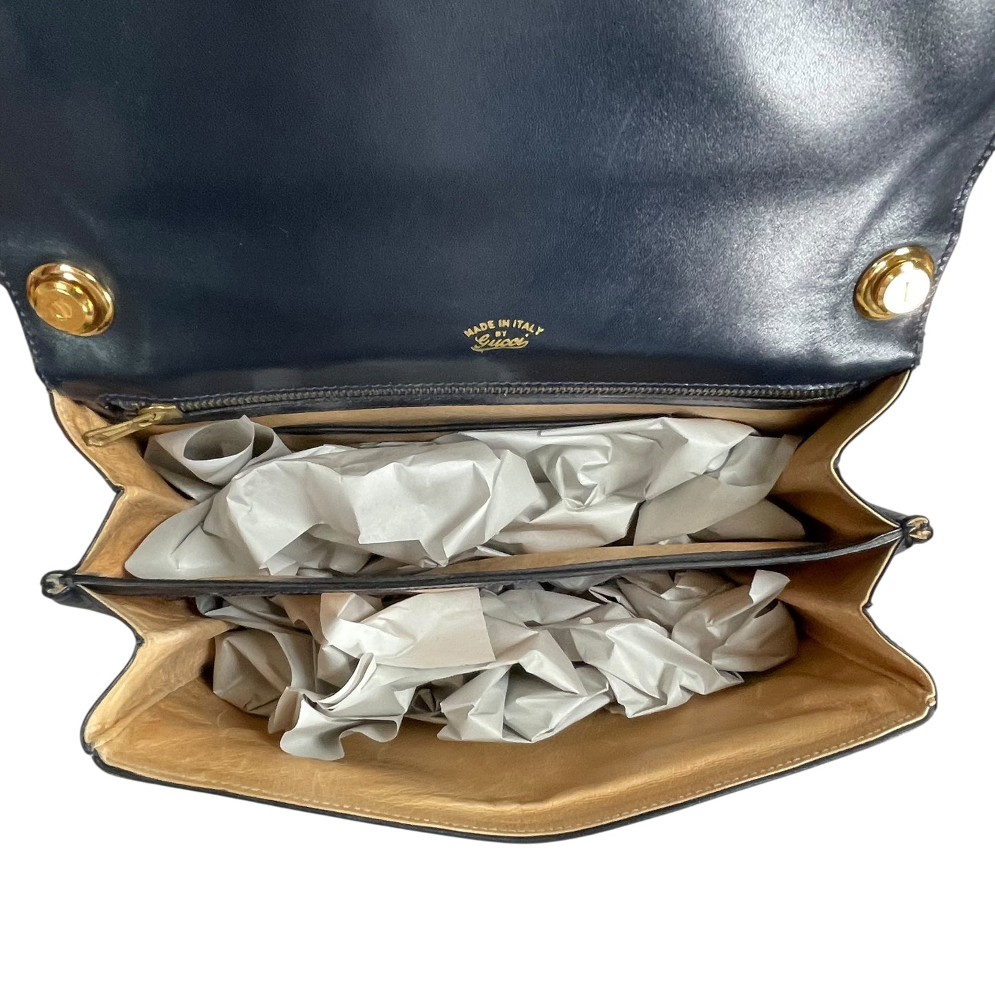 GG Blondie Navy GHW Blondie Flap Shoulder Two Way Purse