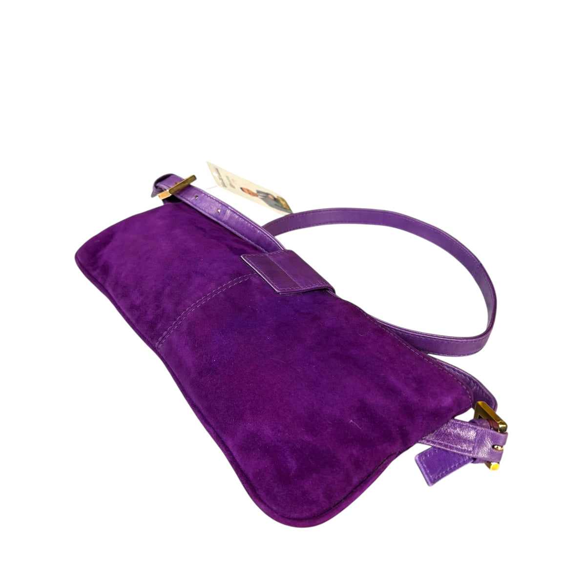 Fendi Y2K Baguette Slim Mama Purple Suede Shoulder Purse
