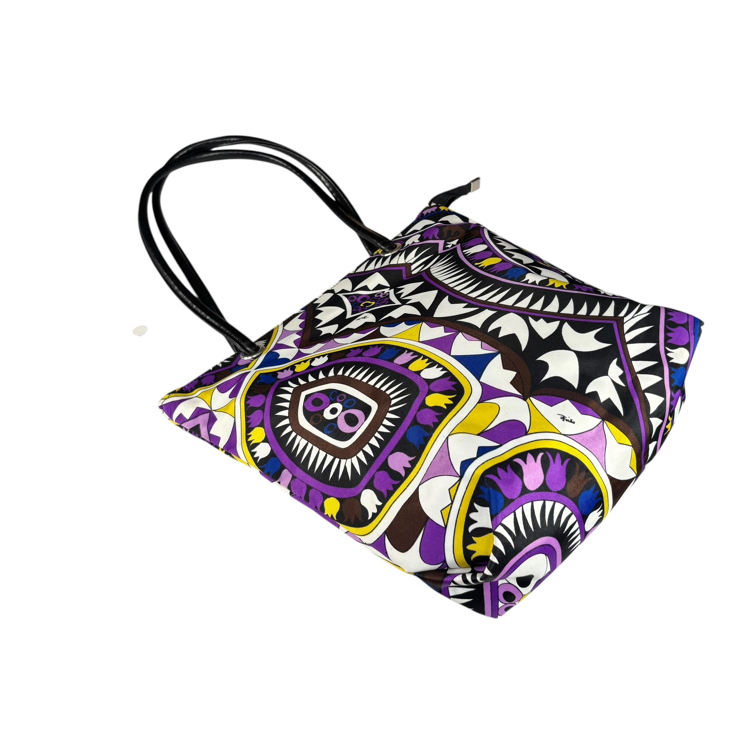 バッグ EMILIO PUCCI tote bag pucci pattern Emilio Pucci Nylon Floral Geo Mini Tote Bag Purse – Elliott's Luxury