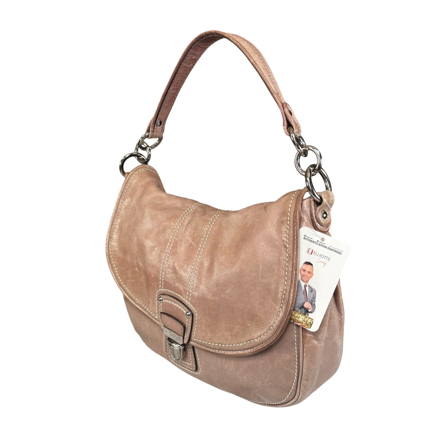 Coach Y2K Taupe Distressed Soho Buckle Shoulder Purse