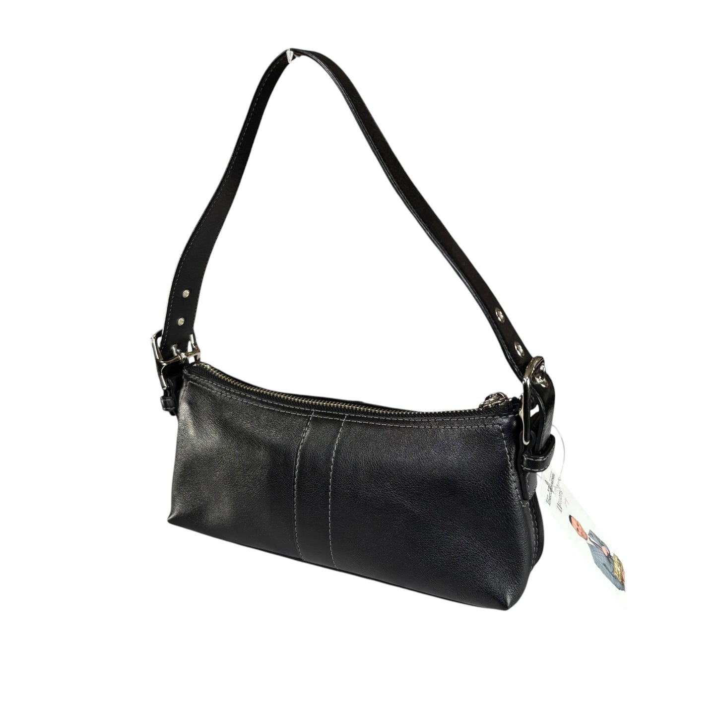 Coach Hamilton Baguette Black Leather SHW Shoulder Purse