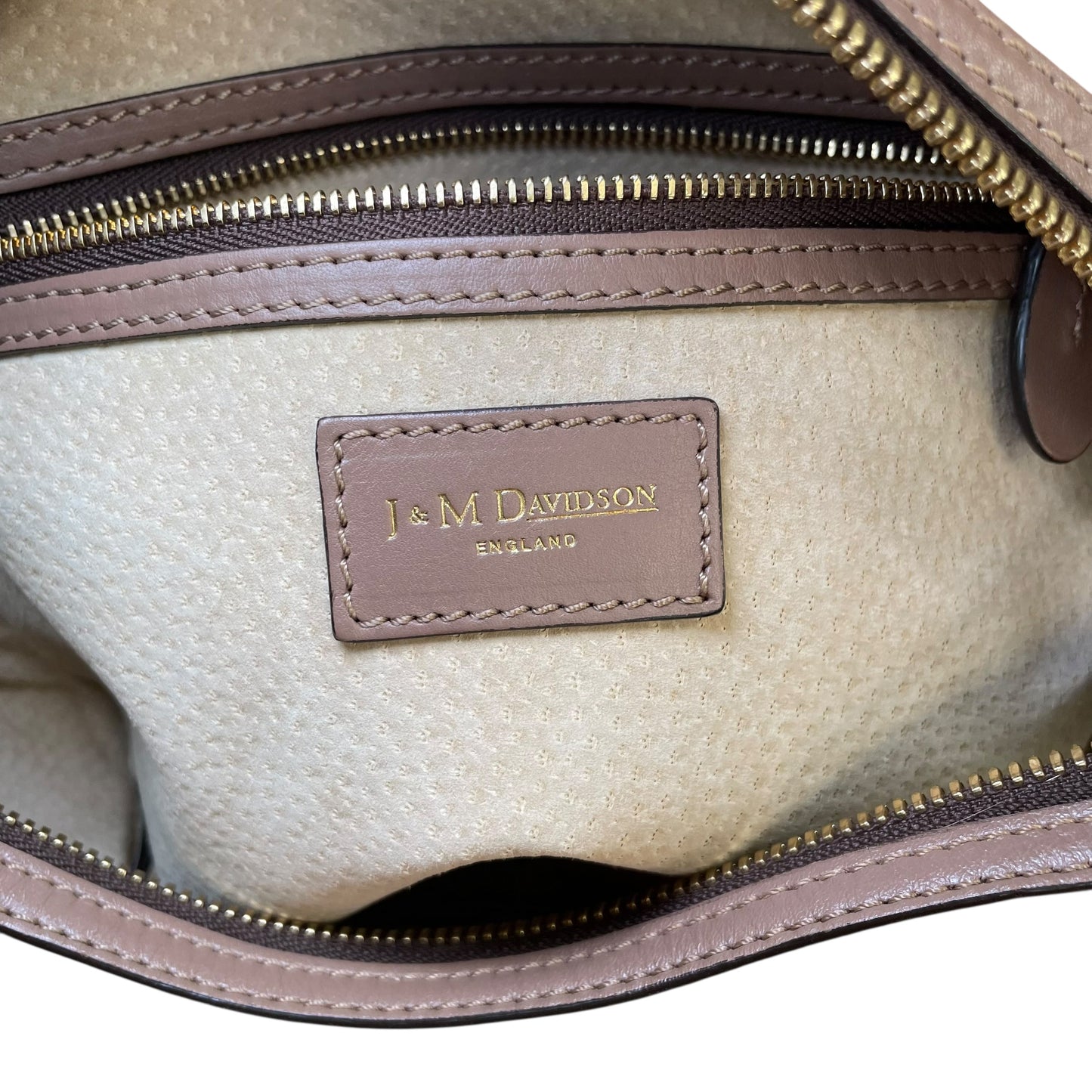 J&M Davidson Mia Equestrian Satchel Suede Leather Brown Lock Key Boston Bag