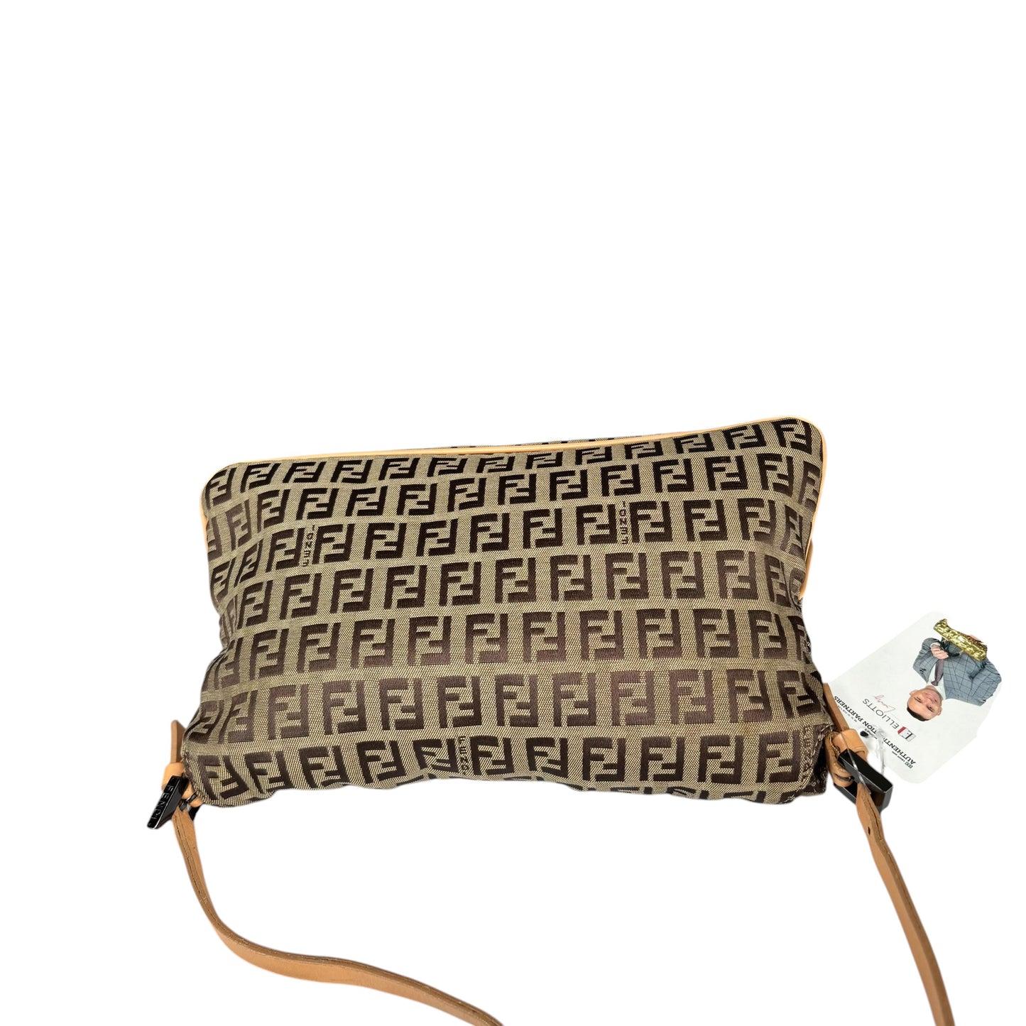 Fendi Y2K Slim Mama Baguette Tan Gunmetal Purse