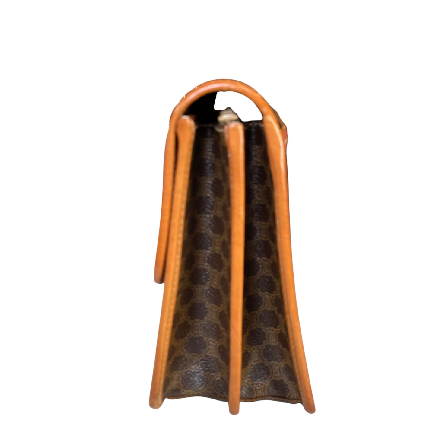 Celine Macadam Monogram GHW Canvas Brown Leather Clutch