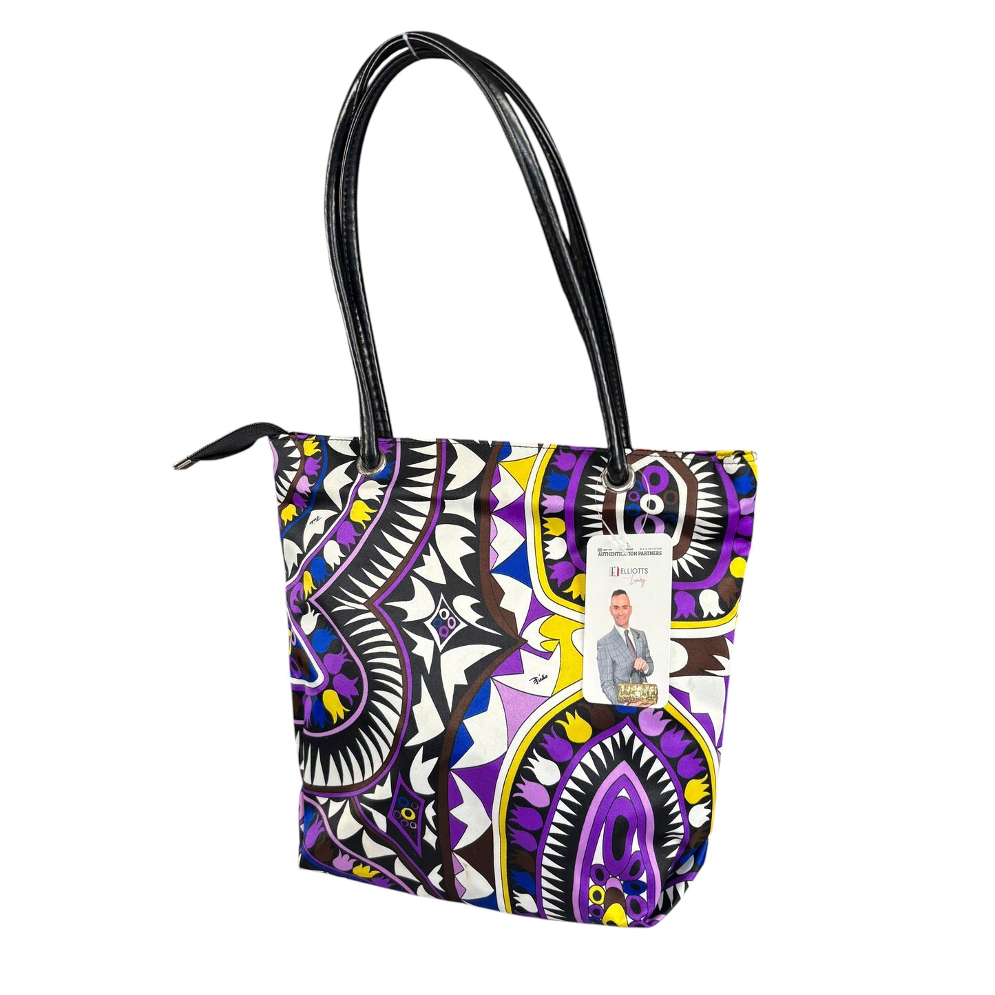 Emilio Pucci Nylon Floral Geo Mini Tote Bag Purse