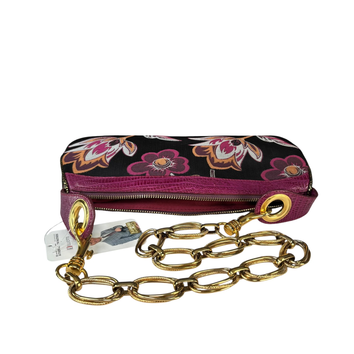 D & G Dolce & Gabbana Y2K Purple Floral Shoulder Chain Purse