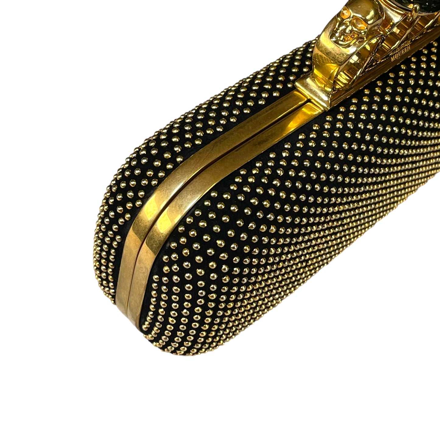 Alexander McQueen Crystal Studded Knuckle Clutch Skull Ring Blue Stone Bag