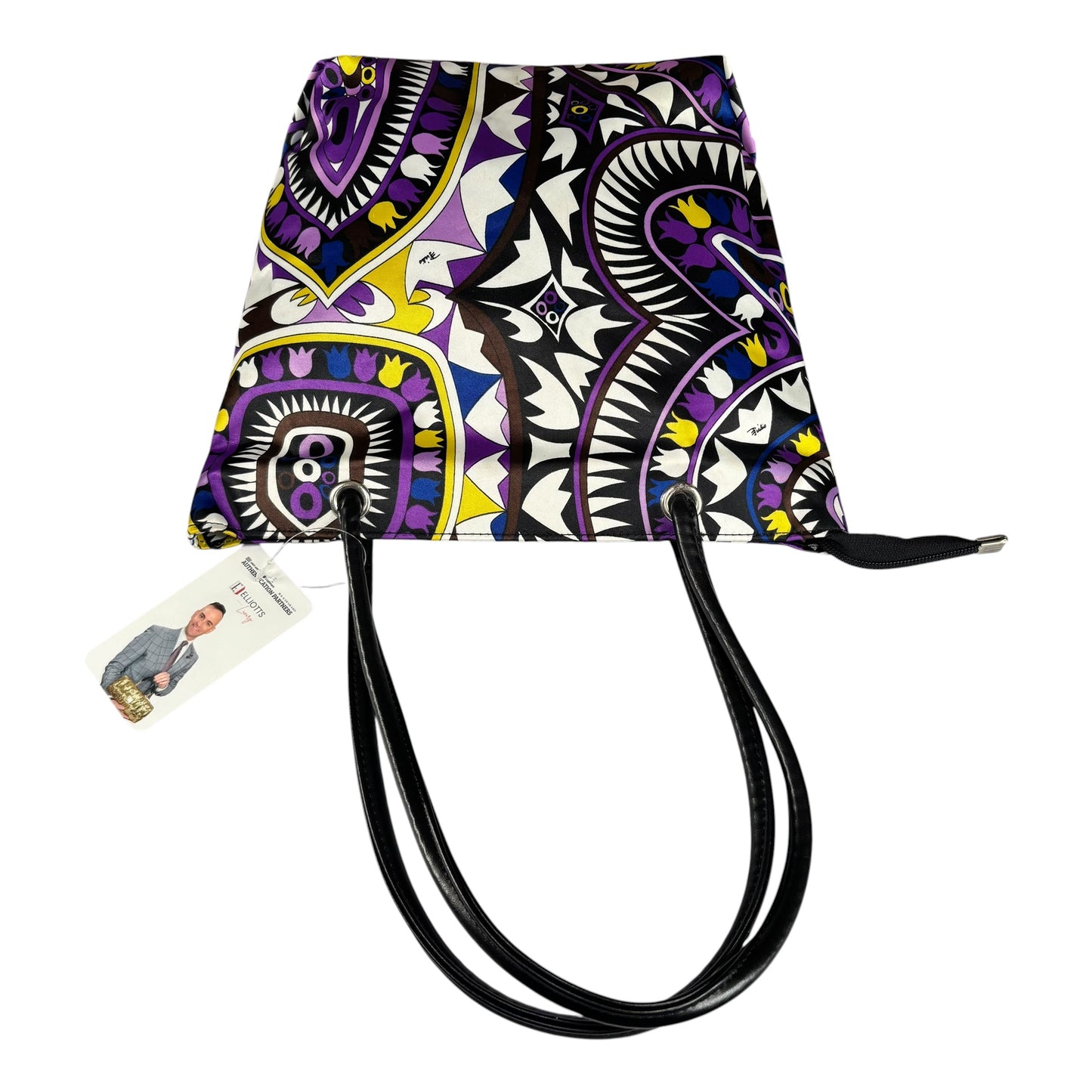 Emilio Pucci Nylon Floral Geo Mini Tote Bag Purse