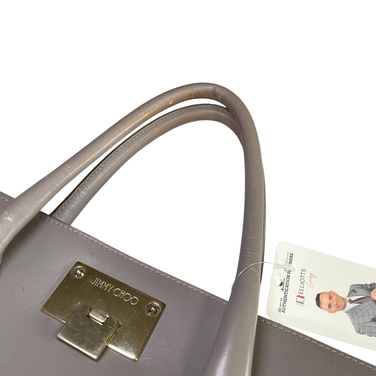 Jimmy Choo Y2K Riley Grey GHW Clip Lock Lilac Leather East West Tote