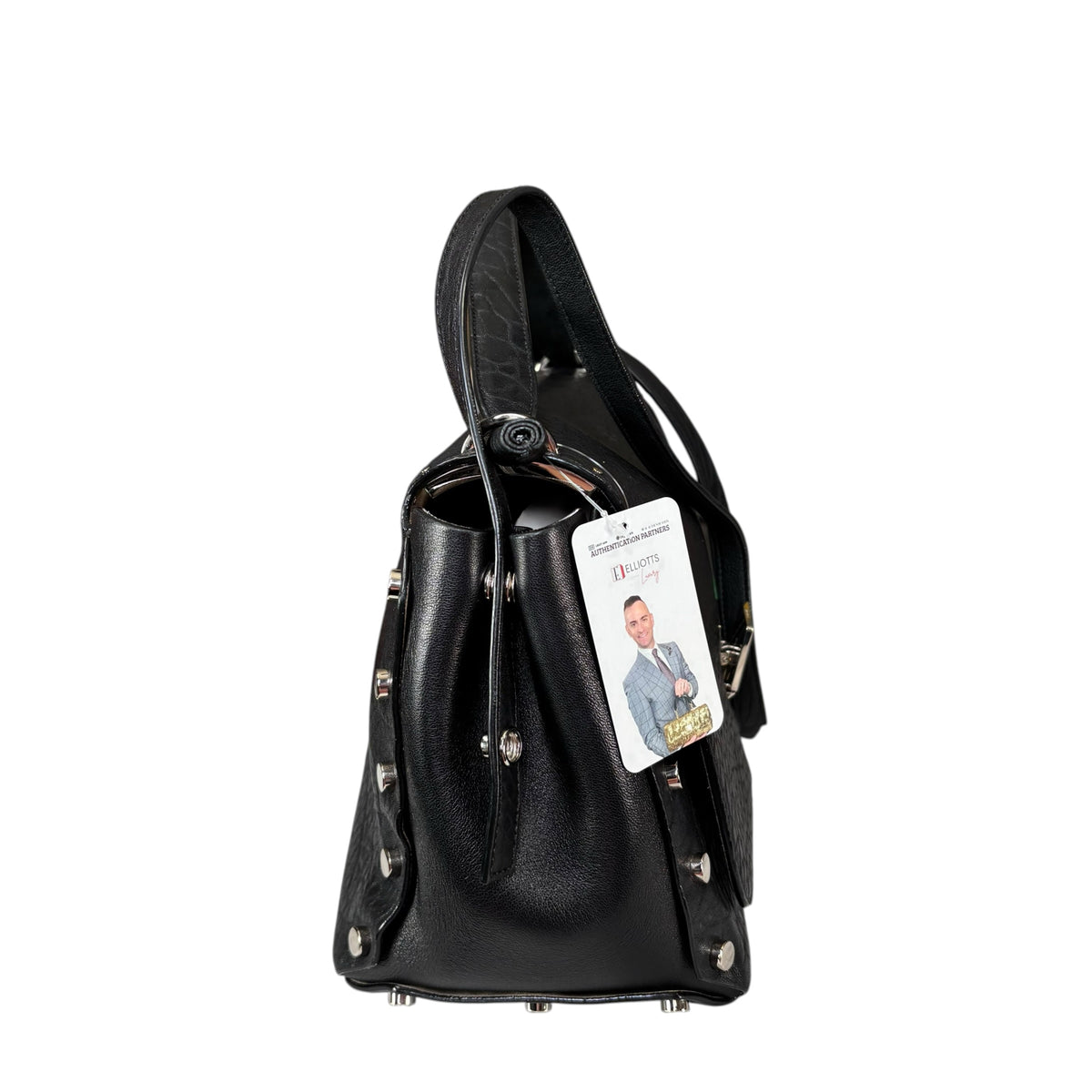 Jimmy Choo Lockett Black Large SHW 2-Way Satchel Bag