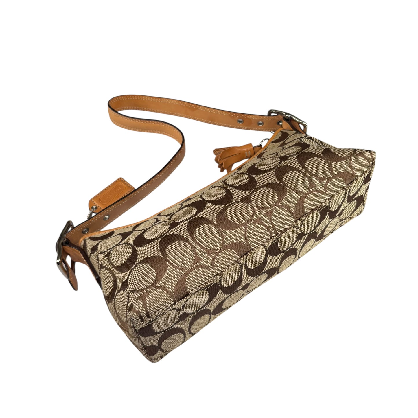 Coach Y2K Demi Tan Canvas Baguette Shoulder Purse