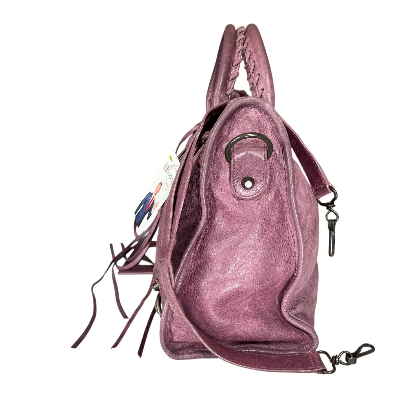 Balenciaga Motorcycle City Bag Glycine Purple Studded Brushed Bronze 2 Way Tote