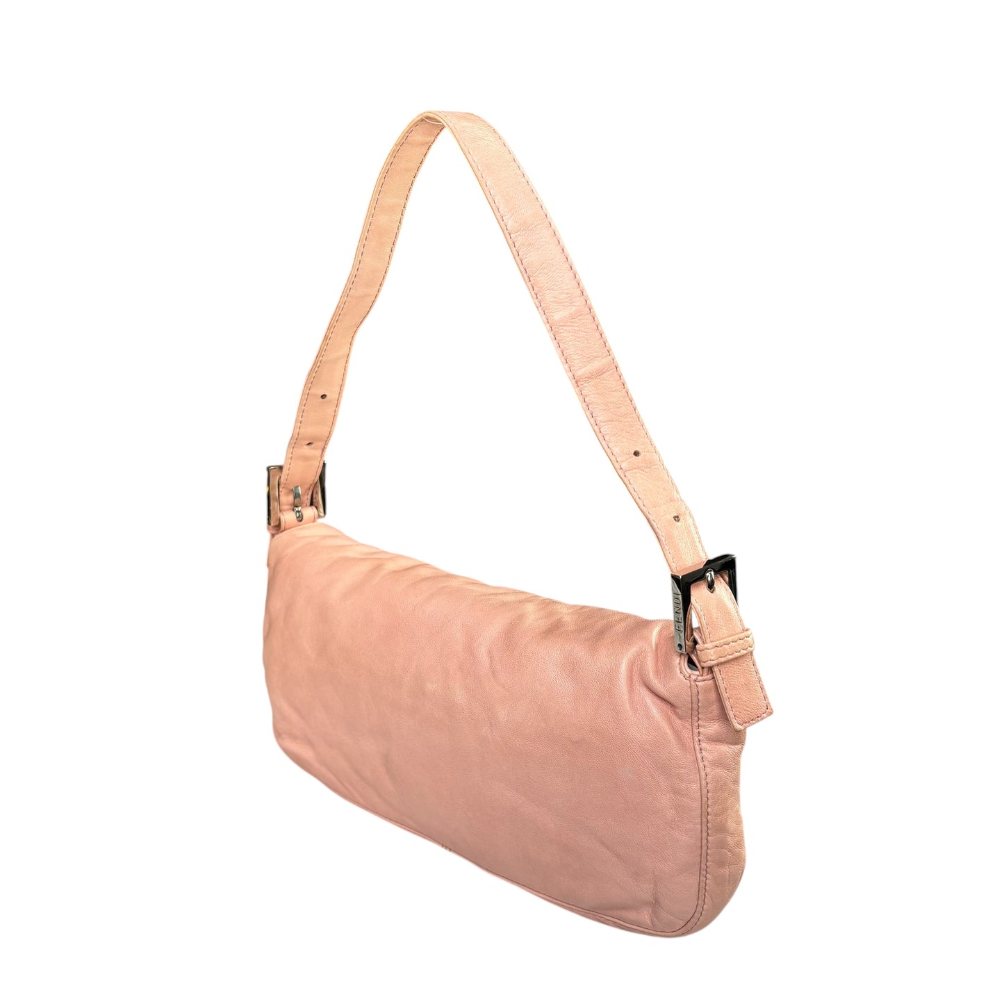 Fendi Y2K Baguette Classic Pink Lambskin SHW Yellow Shoulder Purse