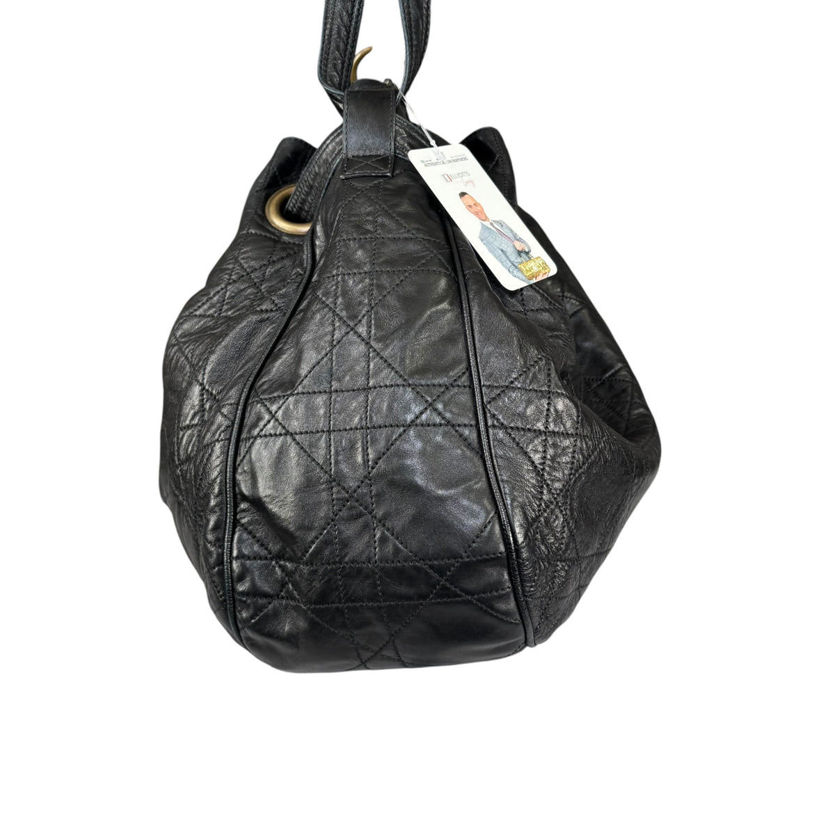 Christian Dior Lady Dior Cannage Lambskin XL Hobo Shoulder Purse