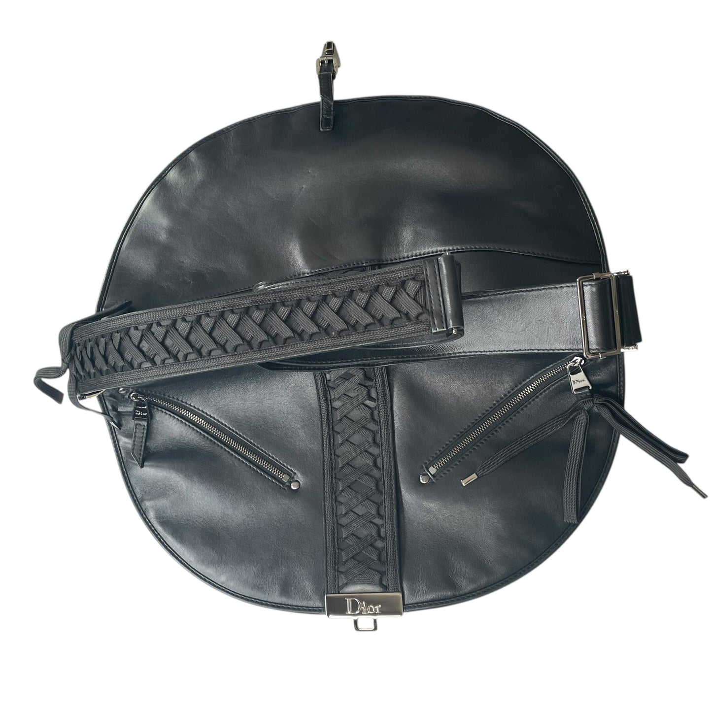 Christian Dior Admit It Corset Black Leather 2-Way SHW Shoulder Crossbody Purse