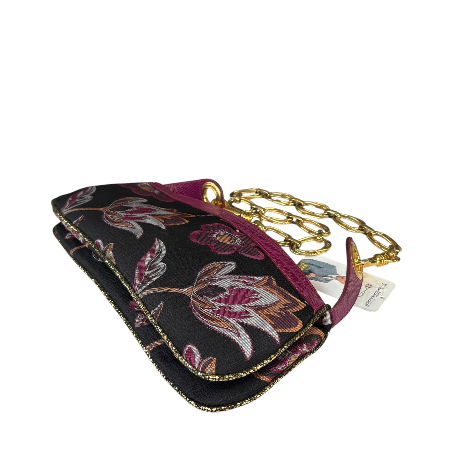 D & G Dolce & Gabbana Y2K Purple Floral Shoulder Chain Purse