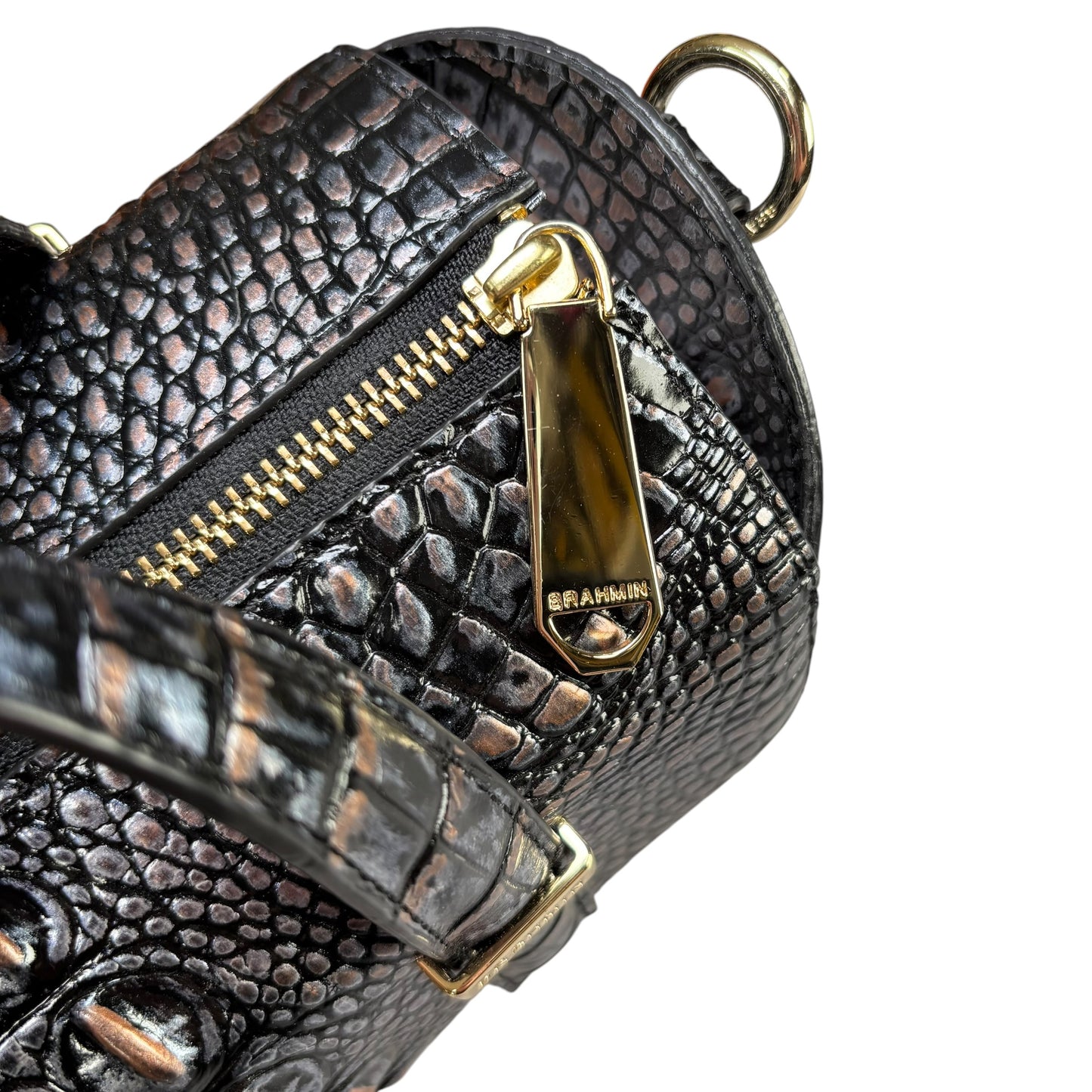 Brahmin Claire Metallic Melbourne Embossed Barrel 2-Way Bag