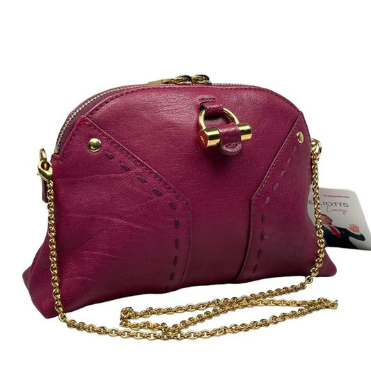 YSL Magenta Mini Chainy Muse Clutch Shoulder Purse Bag Wristlet Leather Gold 7”