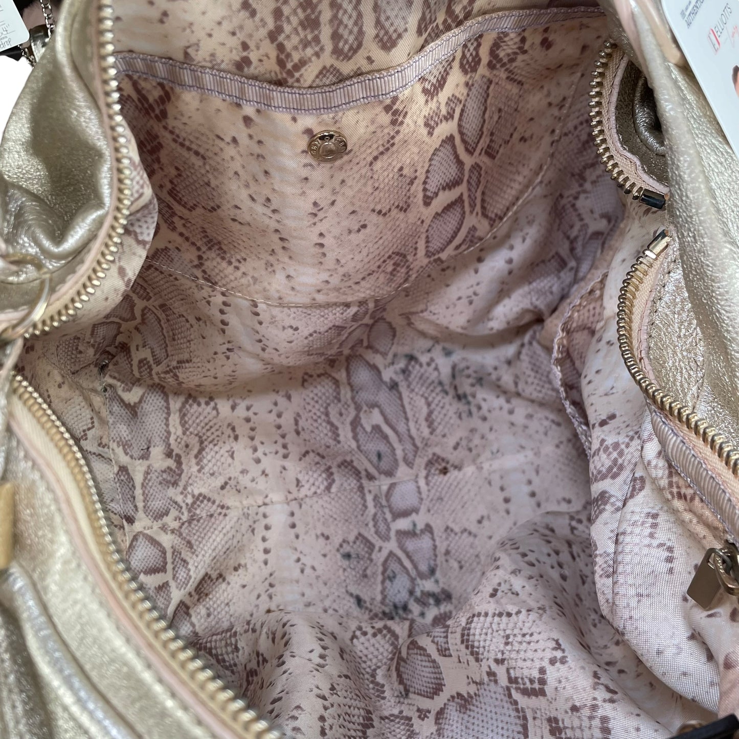 Jimmy Choo Y2K Metallic GHW Aged Golden Foil Leather XL Hobo
