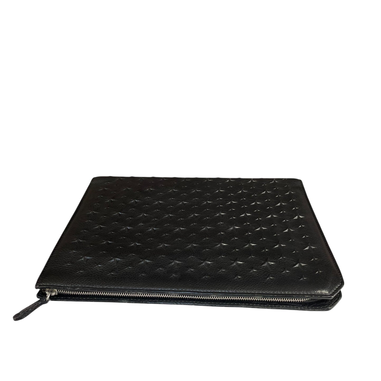 Jimmy Choo Derek XL Black Stars-All-Over Embossed Leather Portfolio iPad Sleeve