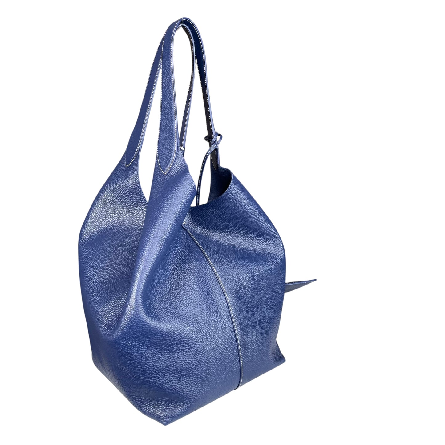 Ralph Lauren Polo Play Blue / Red Pebbled Leather Large Hobo Shopper Tote