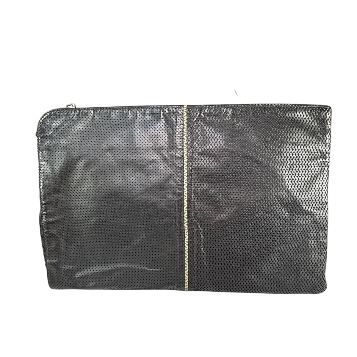 Bottega Veneta Black Perforated Leather Laptop Sleeve 15”
